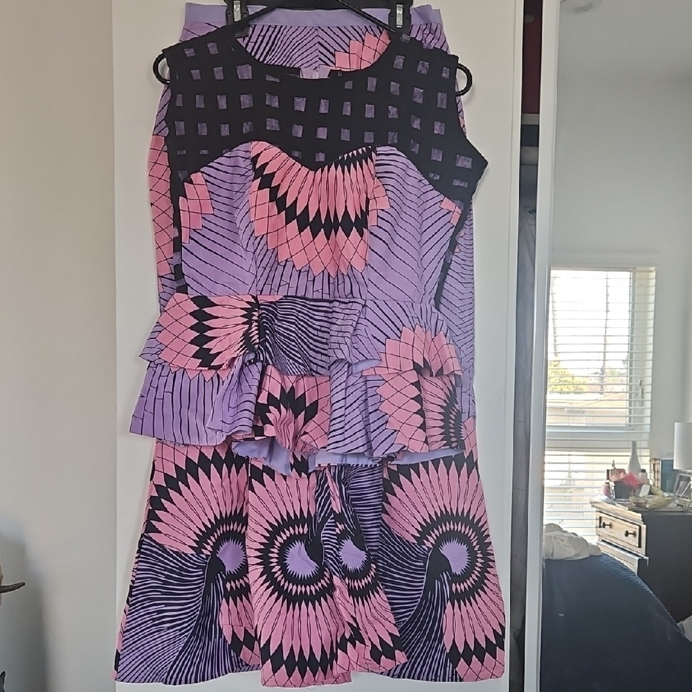 Vibrant Colored ANKARA Skirt Set Sz S